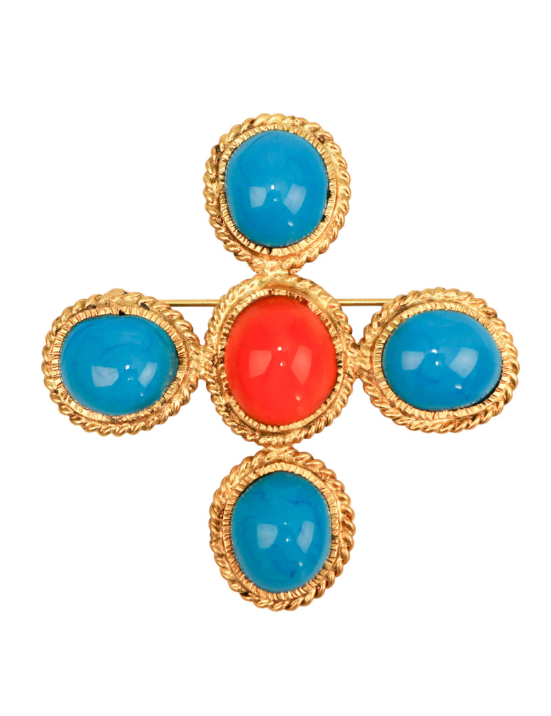 Broche MARGUERITE DE VALOIS pâte de verre