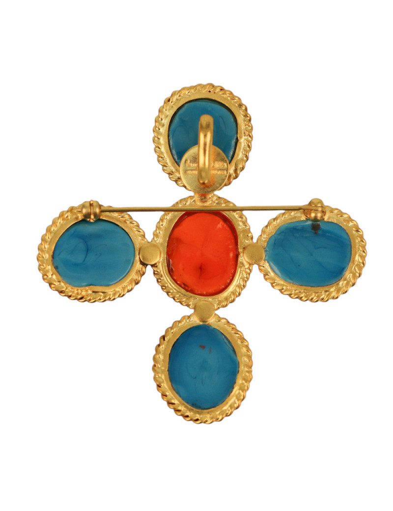 Broche MARGUERITE DE VALOIS pâte de verre