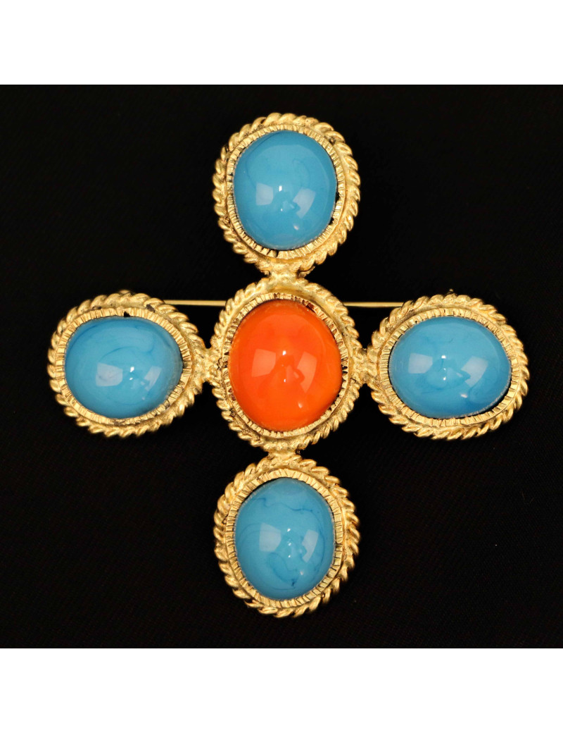 Broche MARGUERITE DE VALOIS pâte de verre