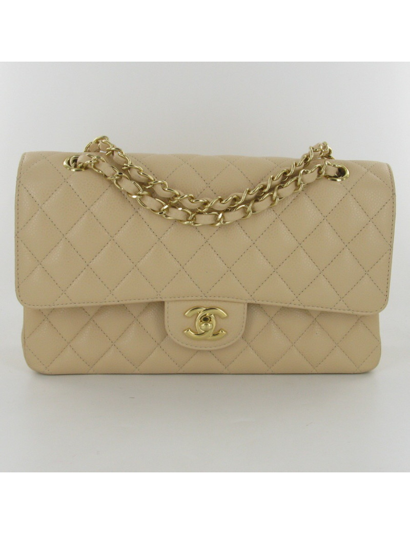 Timeless CHANEL beige leather