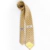 Cravate HERMES en soie jaune motifs ceintures