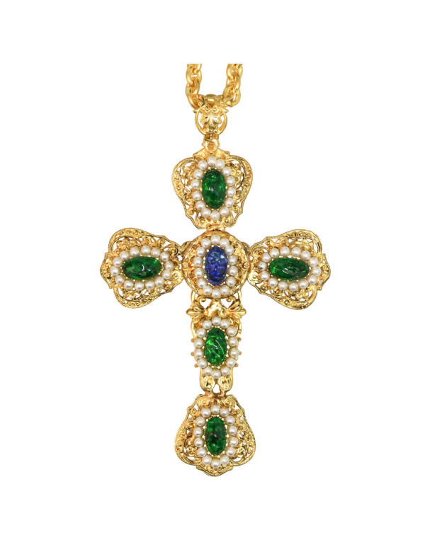 Croix MARGUERITE DE VALOIS pâte de verre