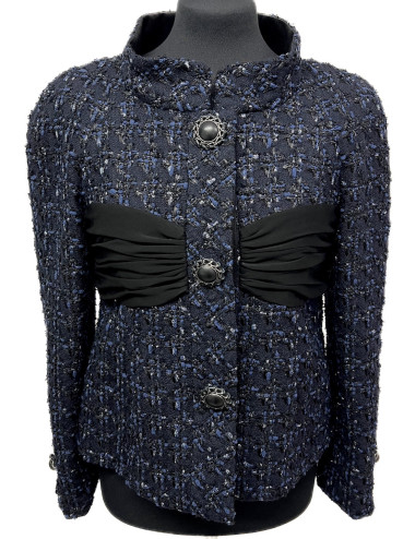 Veste CHANEL tweed bleu T38