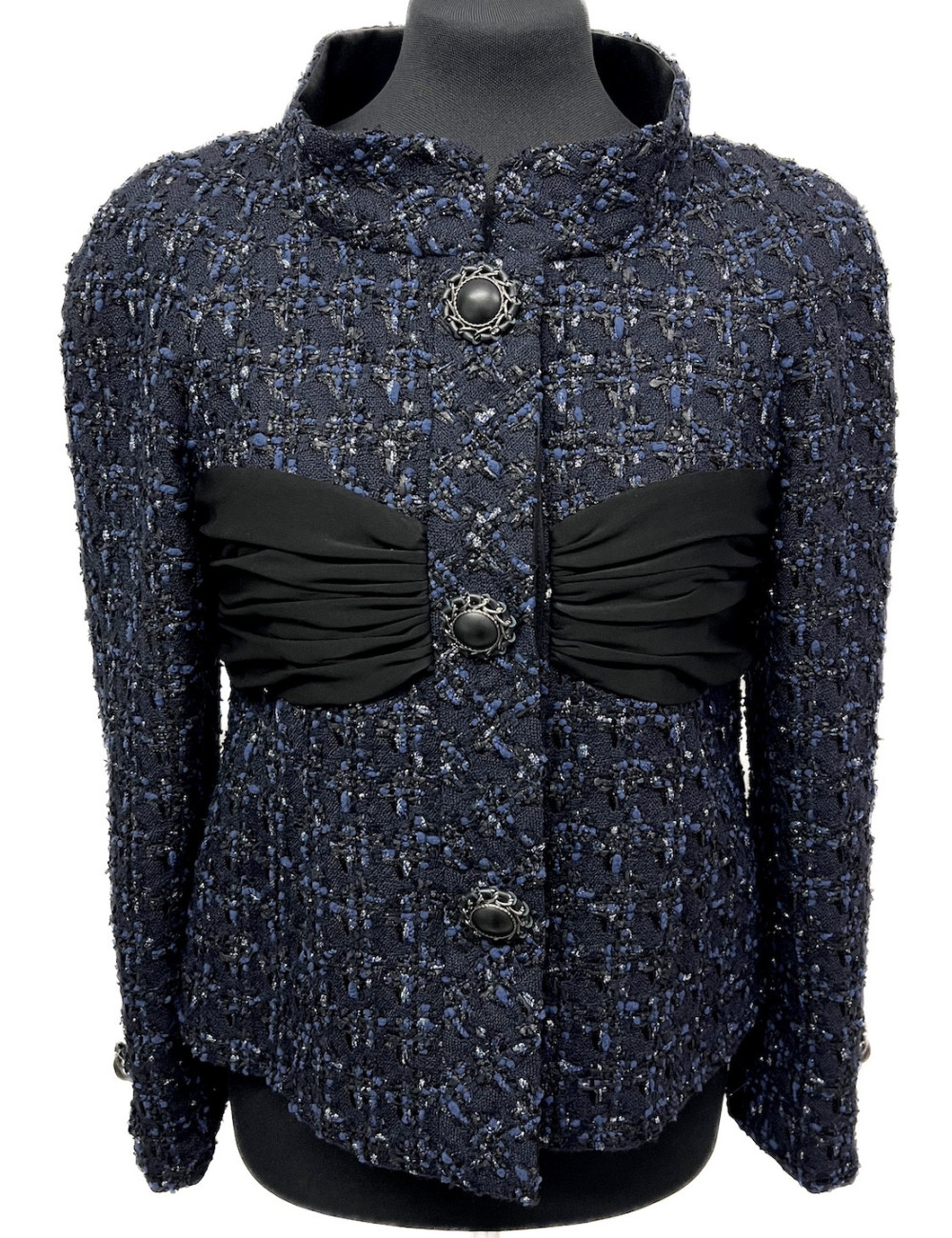 Veste CHANEL tweed bleu T38