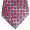 Cravate HERMES en soie rouge motifs graphiques