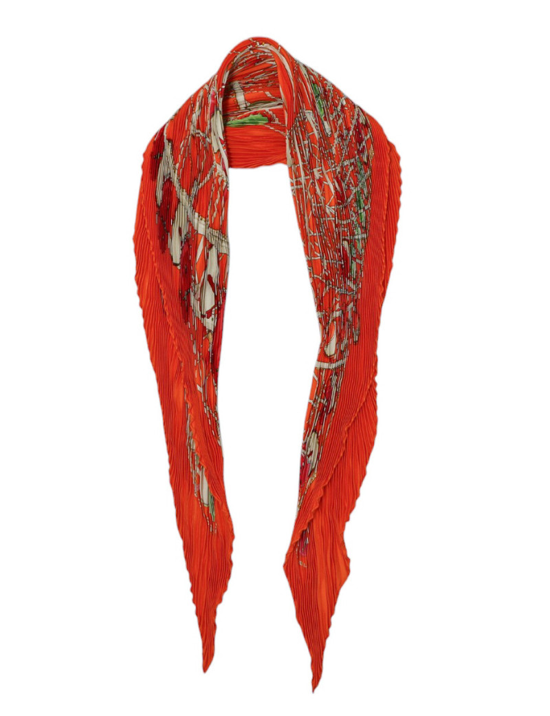 Plissé HERMES Grande Roue orange