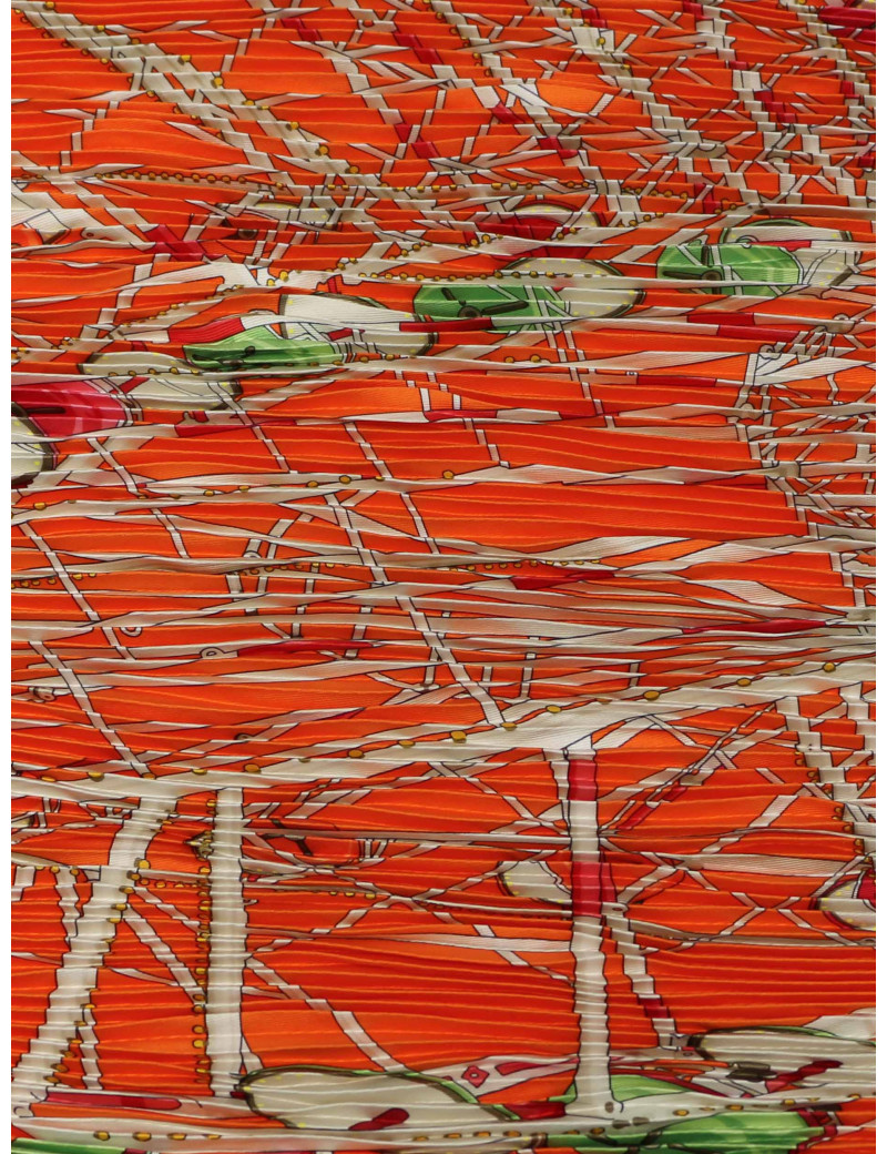 Plissé HERMES Grande Roue orange
