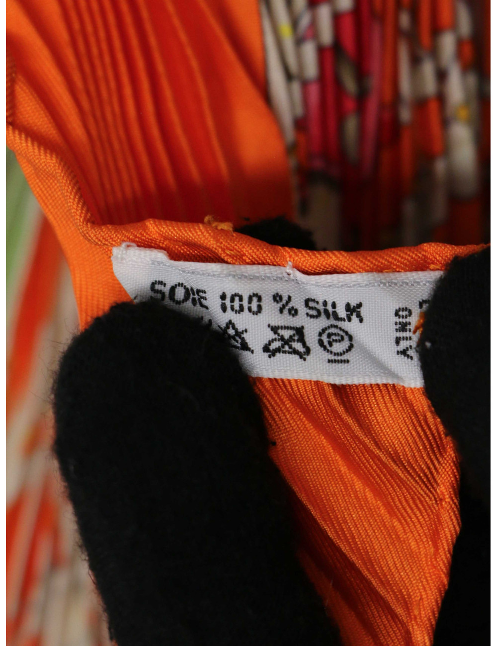 Plissé HERMES Grande Roue orange