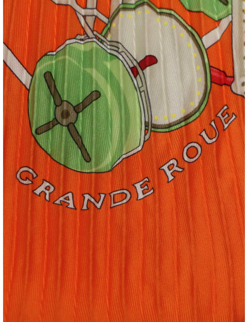 Plissé HERMES Grande Roue orange