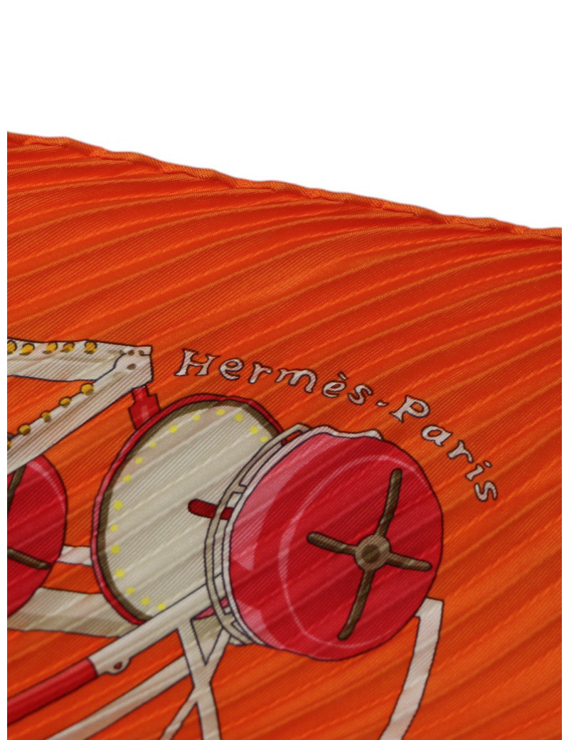 Plissé HERMES Grande Roue orange