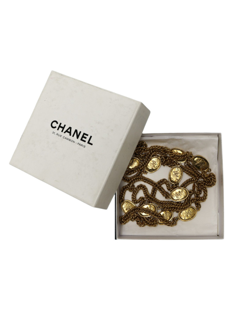 Multi rangs sautoir Chanel médaillons ovales CC : livraison gratuite