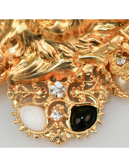 Broche Marguerite de Valois "fureur royale" : fabrication française