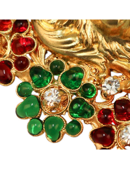 Broche MARGUERITE DE VALOIS "le lion aux fleurs"