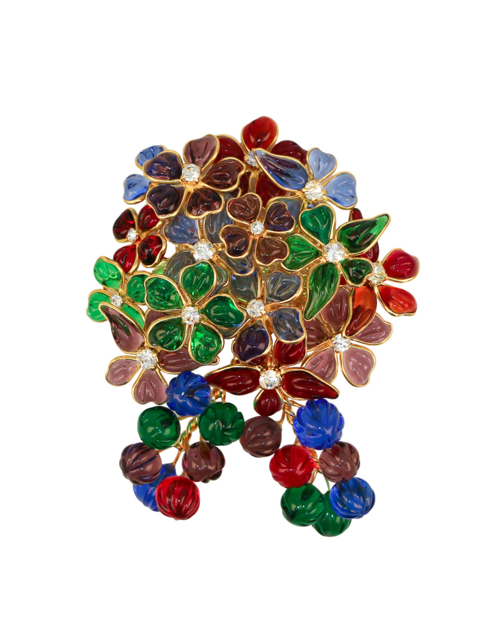 Broche bouquet MARGUERITE DE VALOIS "Bouquet précieux" multicolore