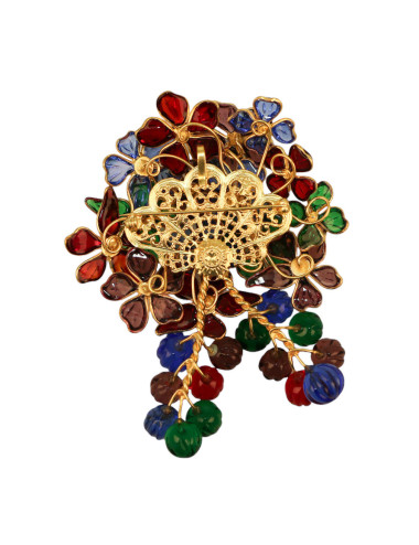 Pendentif broche MARGUERITE DE VALOIS "Bouquet de fleurettes" 2