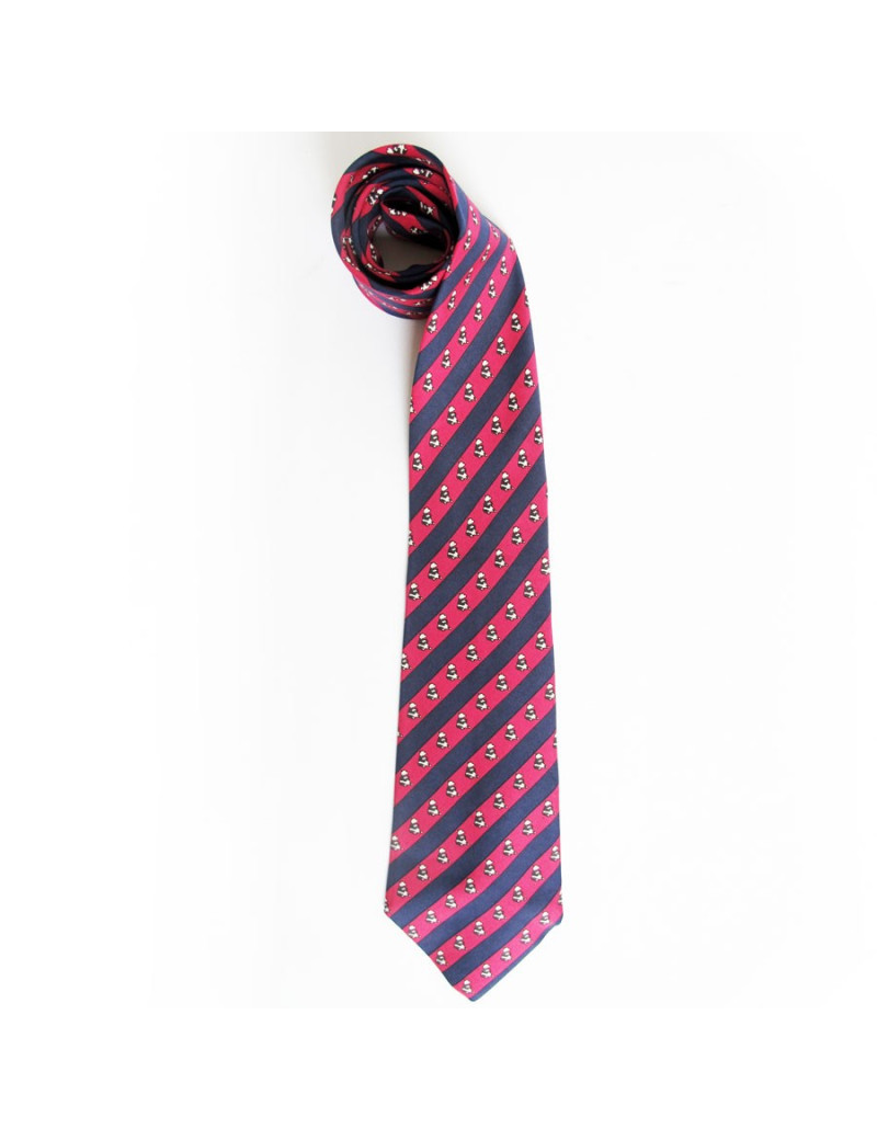 HERMES pink reasons silk panda tie