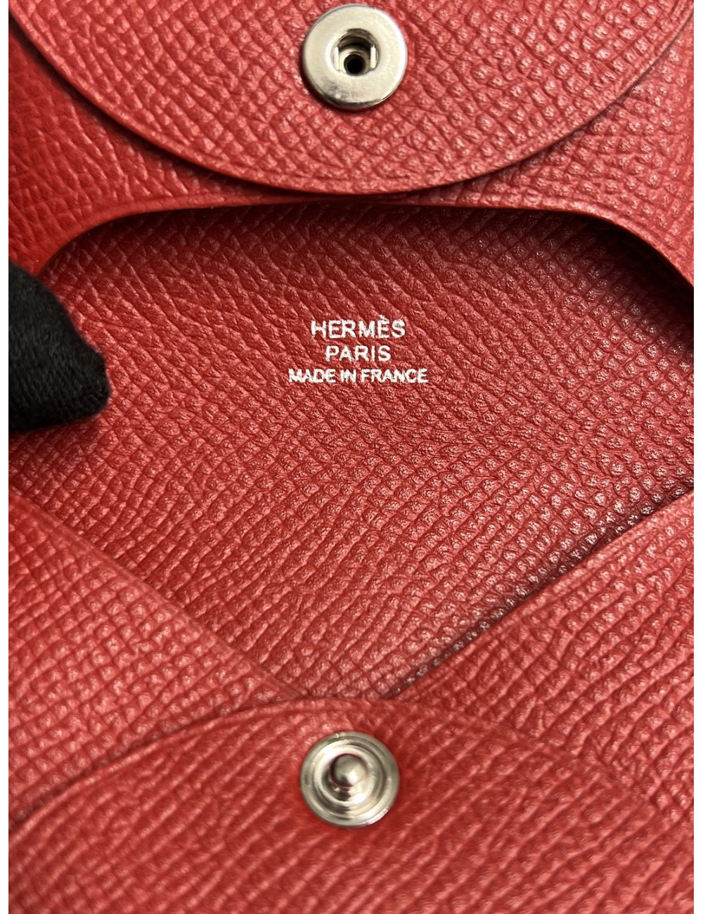 Porte monnaie Bastia HERMES rouge