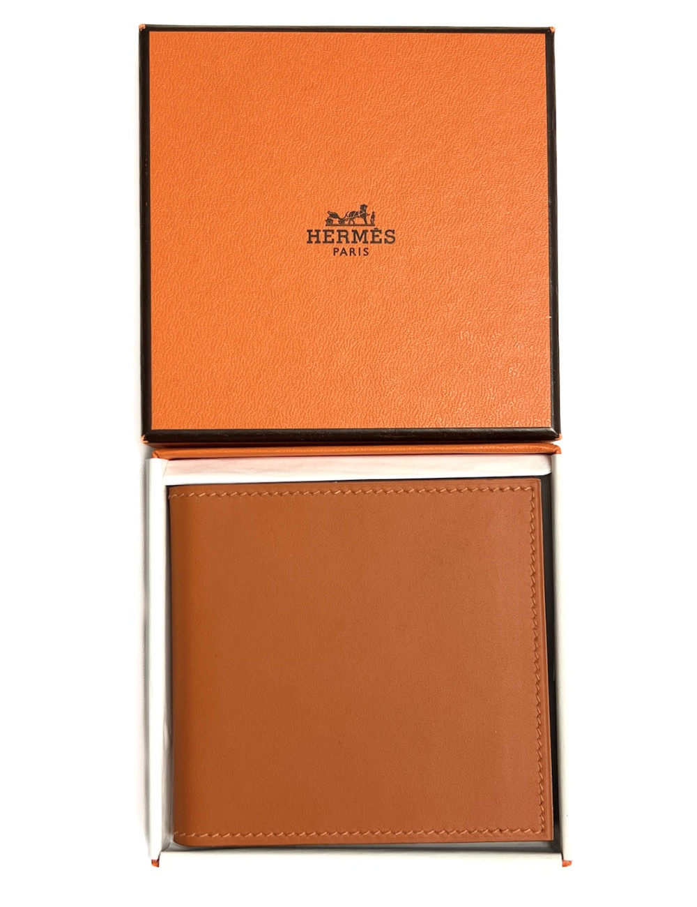 Miroir de sac HERMES cuir orange