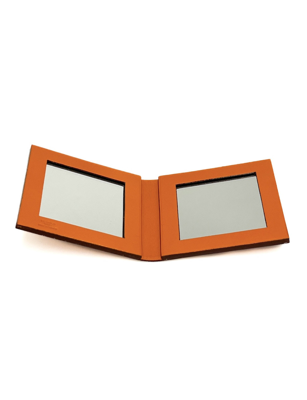 Miroir de sac HERMES cuir orange