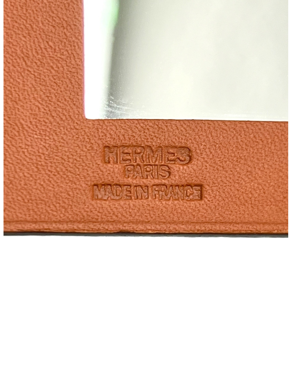 Miroir de sac HERMES cuir orange