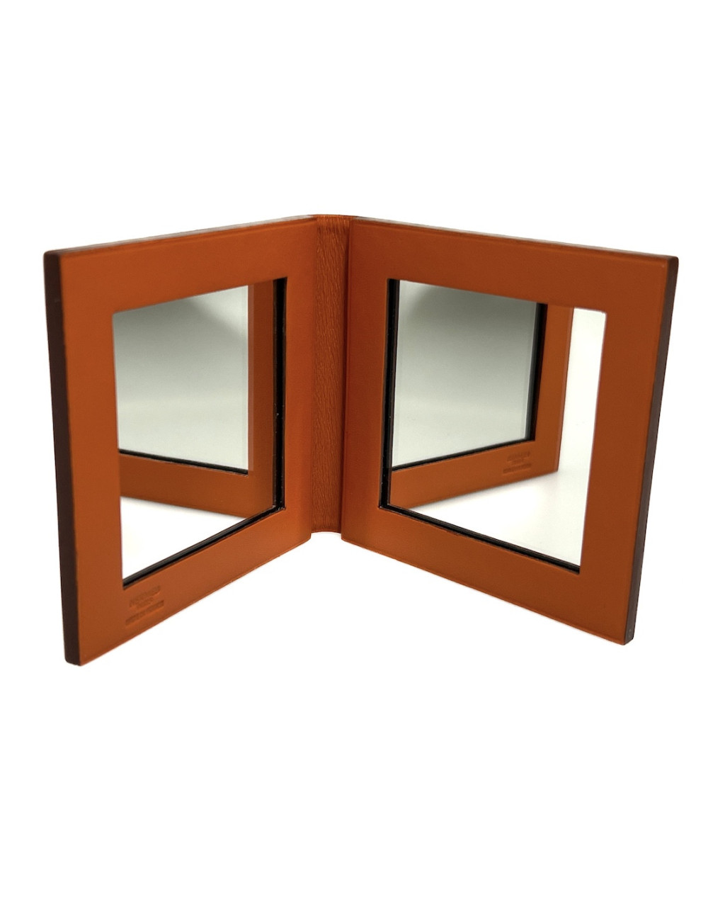 Miroir de sac HERMES cuir orange