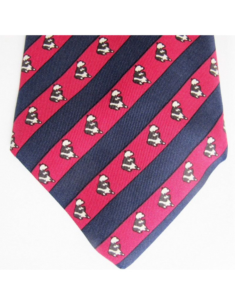 HERMES pink reasons silk panda tie
