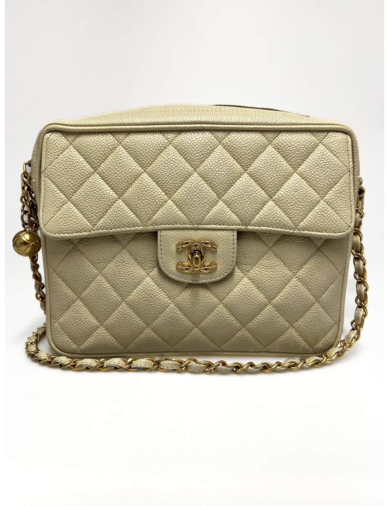 Sac caméra caviar beige CHANEL