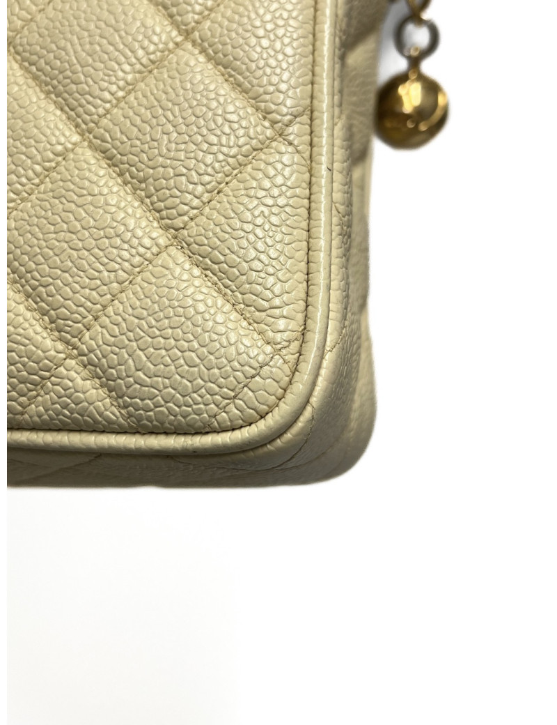Sac caméra caviar beige CHANEL