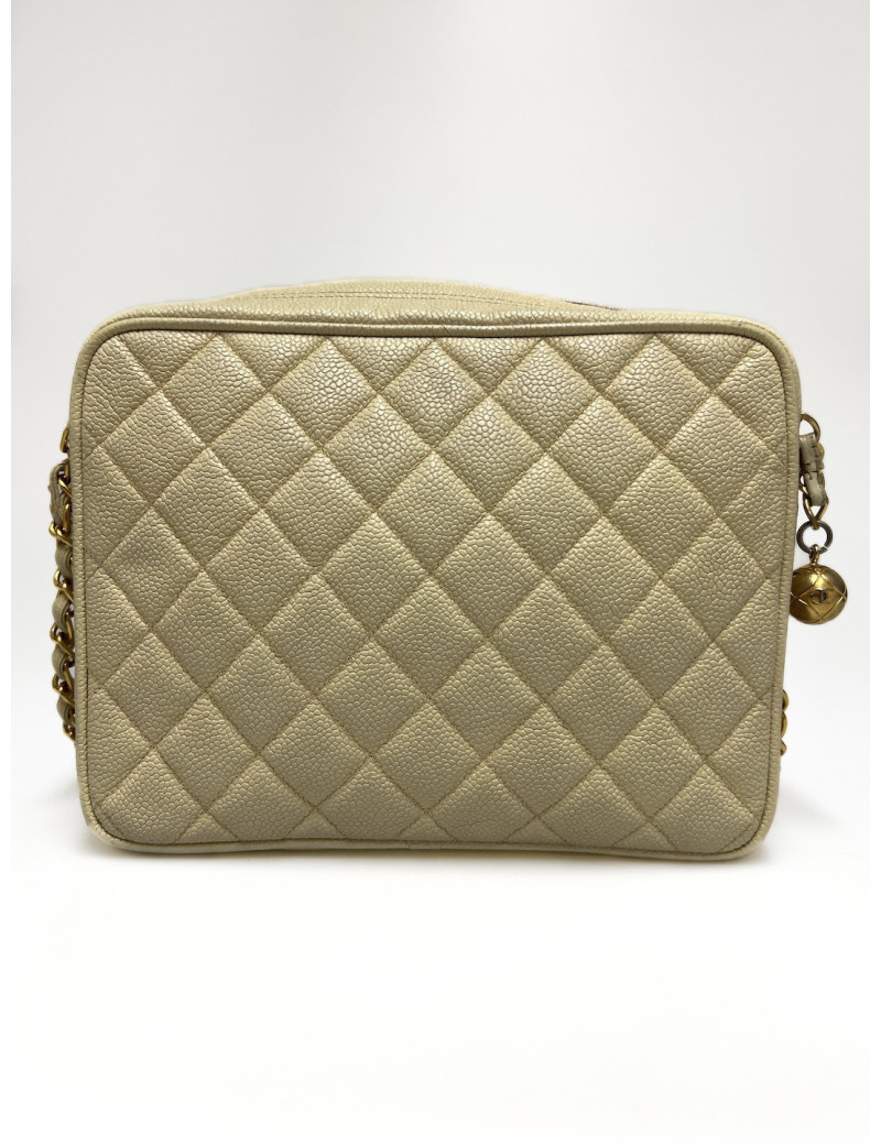 Sac caméra caviar beige CHANEL
