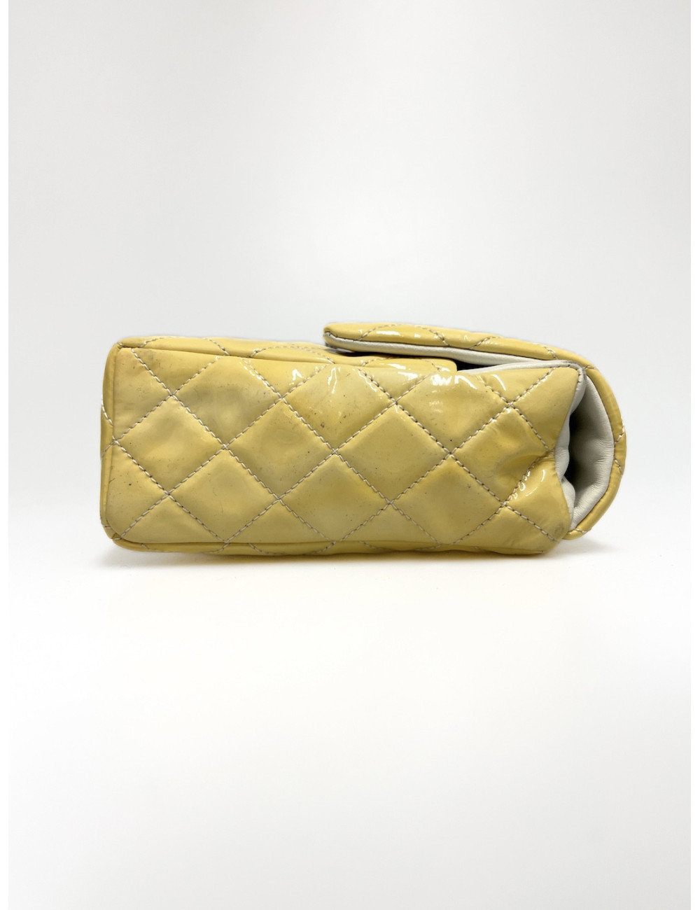 CHANEL Vertical Timeless bag in yellow patent leather