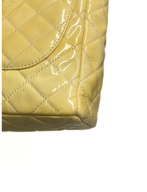 CHANEL Vertical Timeless bag in yellow patent leather