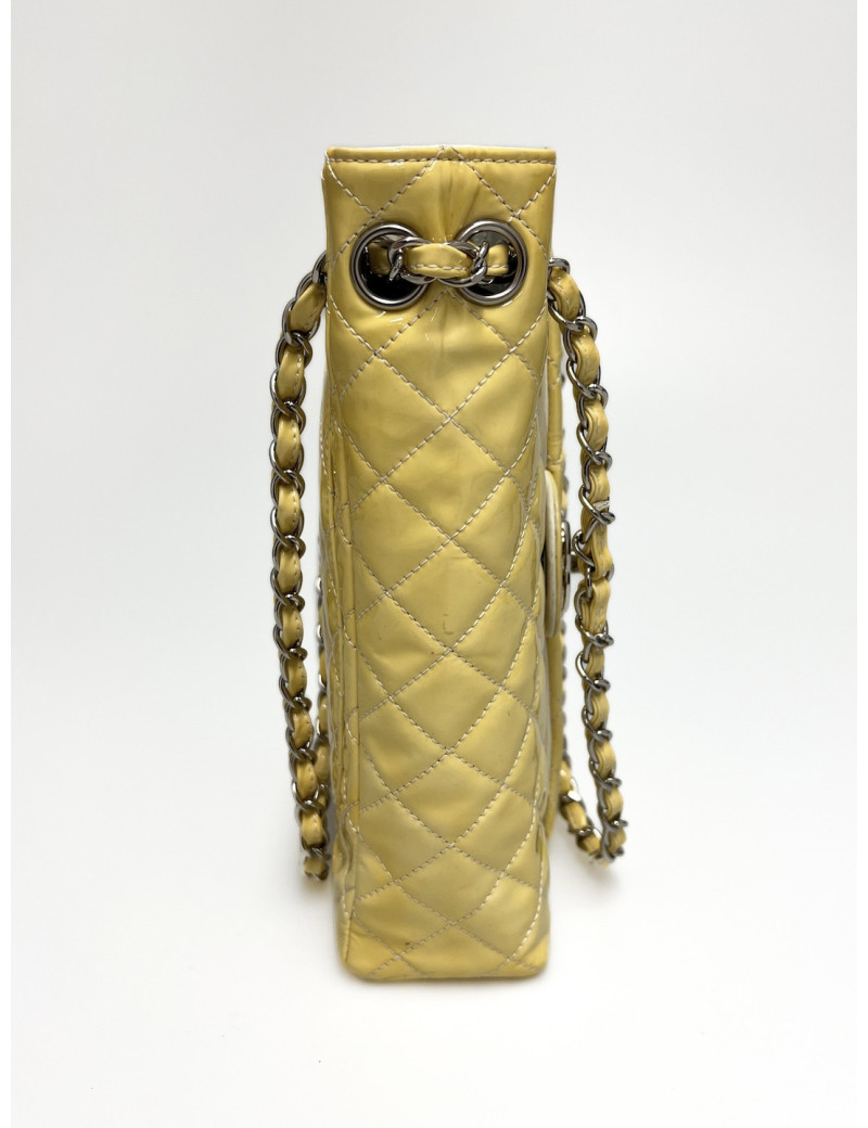 CHANEL Vertical Timeless bag in yellow patent leather