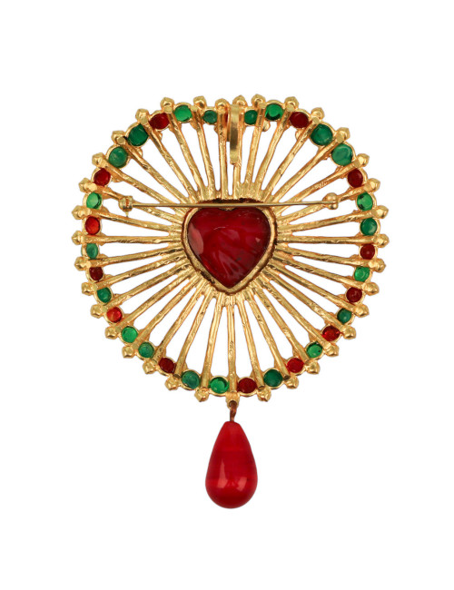 Broche pendentif MARGUERITE DE VALOIS "Coeur en fête"