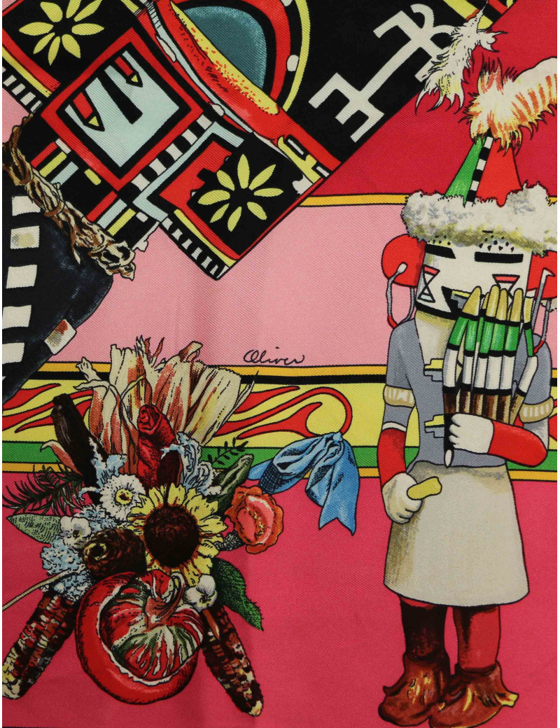 Carré HERMES Kachinas rose