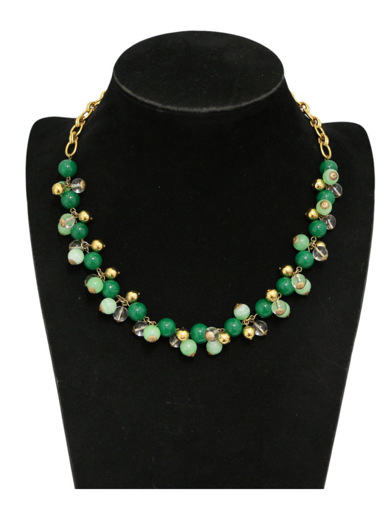 Sautoir YSL perles pâte de verre