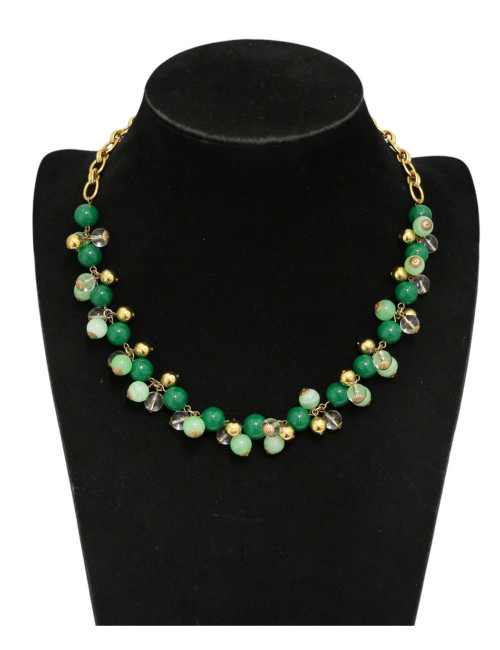 Sautoir YSL perles pâte de verre