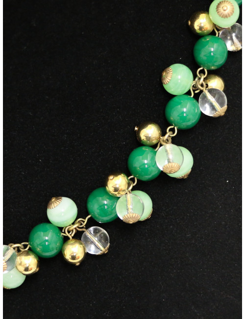 Sautoir YSL perles pâte de verre