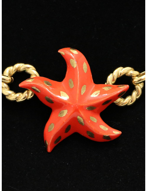 Collier YSL Etoiles de mer turquoise corail