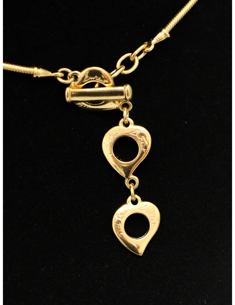 Collier YVES SAINT LAURENT vintage pendentif coeur doré