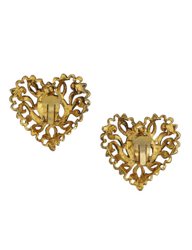 Clips CHRISTIAN LACROIX coeur ajouré strass 2