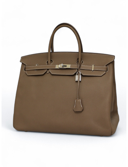 Sac Birkin 40 étoupe HERMES cuir togo