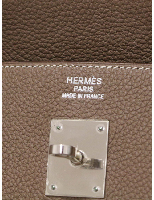 Sac Birkin 40 étoupe HERMES cuir togo