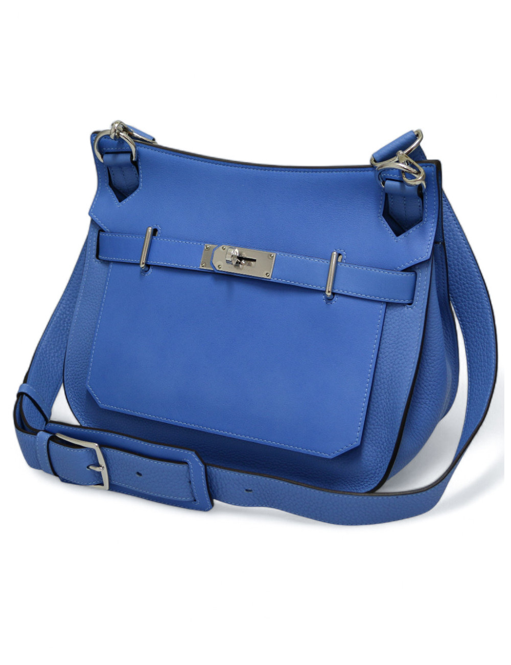 Jypsière HERMES cuir Togo Swift bleu hydra