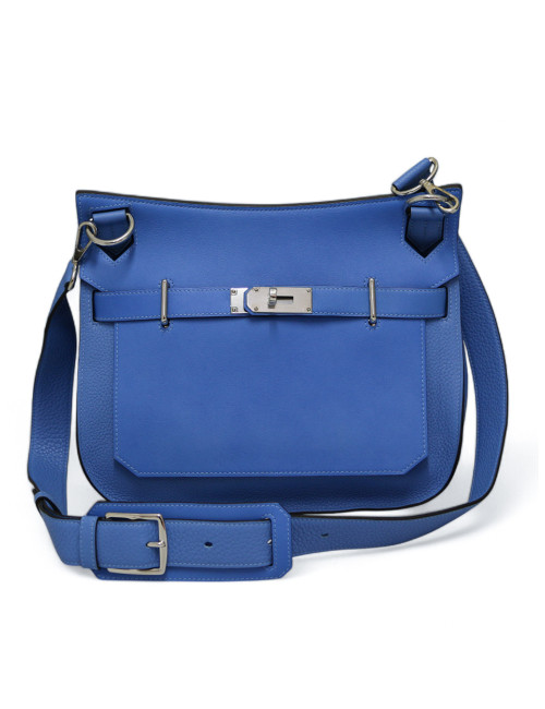 Jypsière HERMES cuir Togo Swift bleu hydra