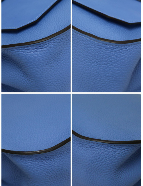 Jypsière HERMES cuir Togo Swift bleu hydra