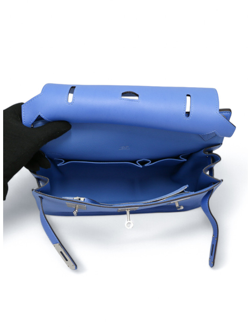 Jypsière HERMES cuir Togo Swift bleu hydra