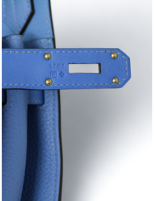 Jypsière HERMES cuir Togo Swift bleu hydra