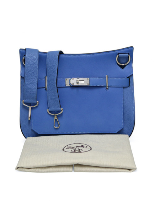 Jypsière HERMES cuir Togo Swift bleu hydra