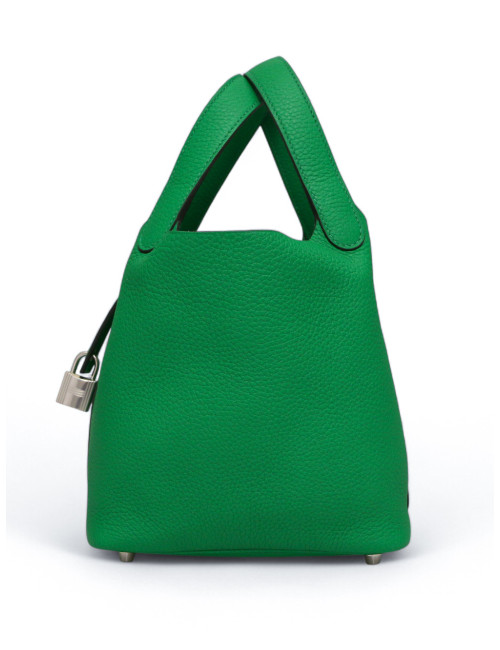 Sac Picotin 18 HERMES cuir togo vert bambou