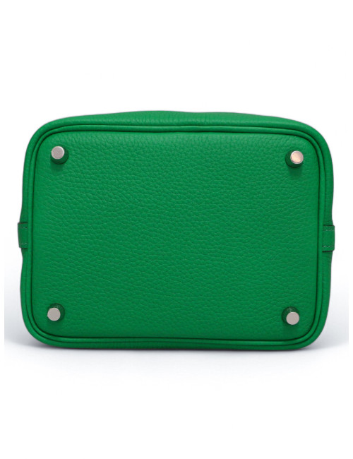 Sac Picotin 18 HERMES cuir togo vert bambou